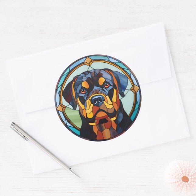 Rottweiler Hundebüschtel Runder Aufkleber (Umschlag)