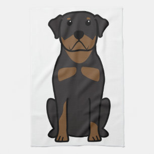 Rottweiler HundeCartoon Küchentuch