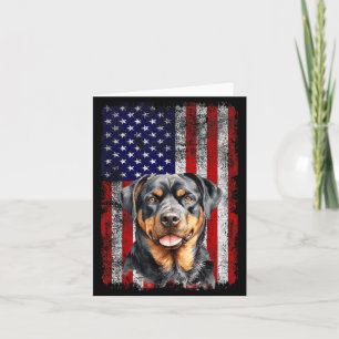 Rottweiler-Hundefreund US-Flagge 4. Juli Patriotis Karte