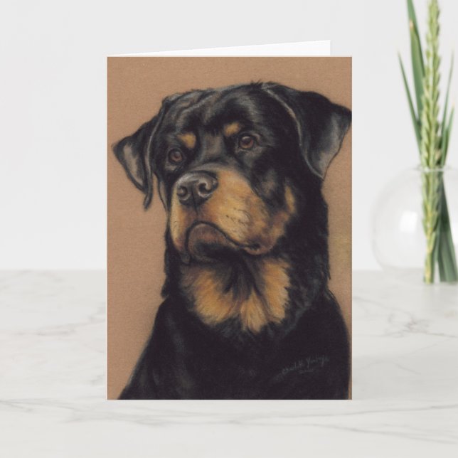 Rottweiler Hundekunst-Gruß-Karte Karte (Vorderseite)