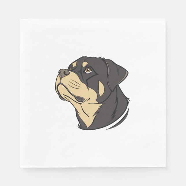 Rottweiler-Hundekunst Serviette (Vorderseite)