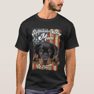 Rottweiler-Hundemutter Est. 2021 Patriotisches USA T-Shirt