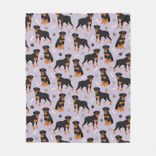 Rottweiler Hundenknochen und -paws Fleece Blanket