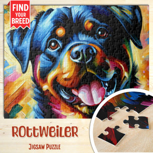 Rottweiler-Hundeporträt Acryl-Kunst Druck Hund