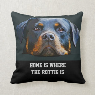 Rottweiler Hundezitat-Zuhause ist-, wo das Rottie Kissen