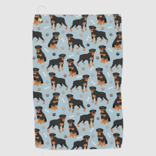 Rottweiler Hundknochen und Paws Golfhandtuch