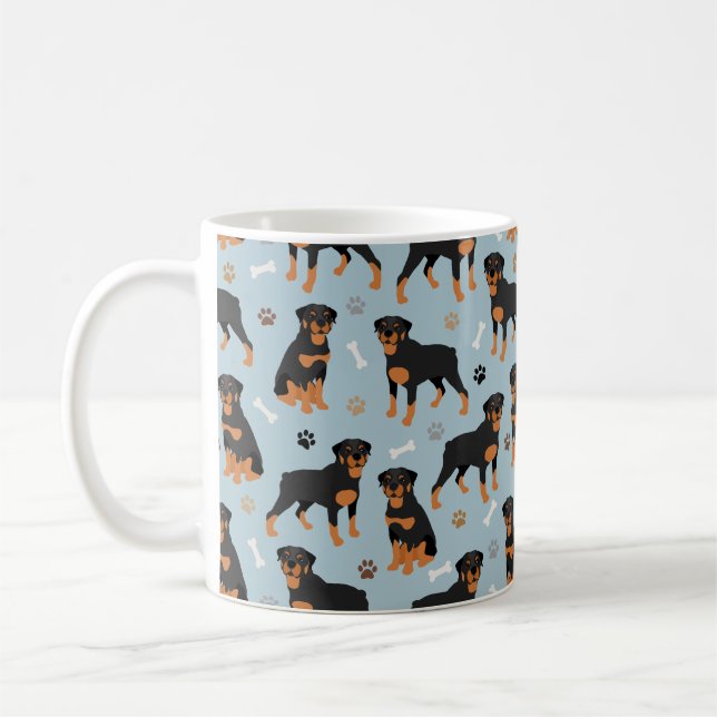 Rottweiler Hundknochen und Paws Kaffeetasse (Links)