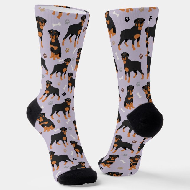 Rottweiler Hundknochen und Paws Socken (Gewinkelt)