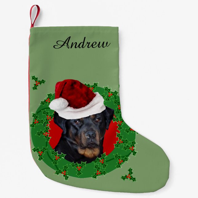 Rottweiler HundweihnachtsStrumpf Kleiner Weihnachtsstrumpf (Vorderseite)