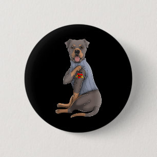 Rottweiler I Liebe Mama Tattoo Dog Funny Mothers D Button