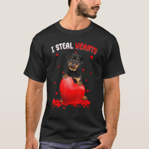 Rottweiler I Stearts Niedlich Hunde Umarmung Herz  T-Shirt