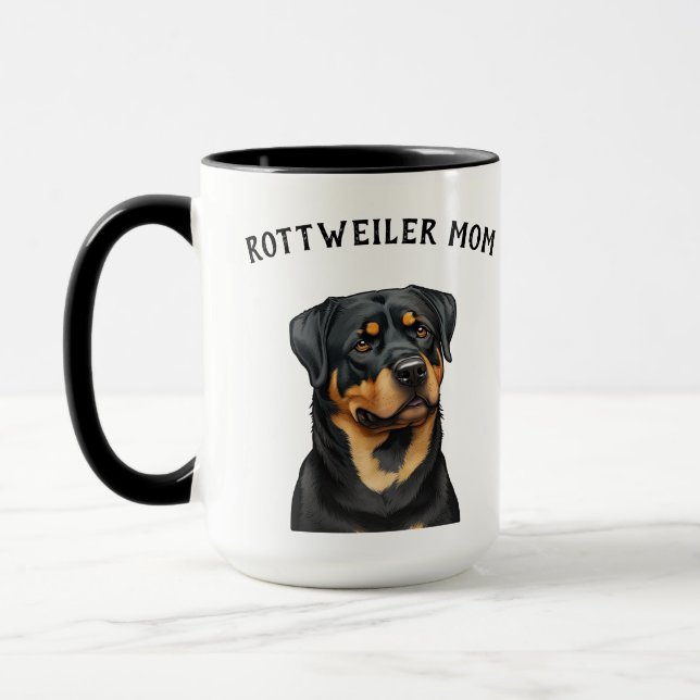 Rottweiler Illustration Niedlicher Hund Lover Kaff Tasse (Links)