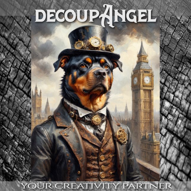 Rottweiler in London - Decoupage - Seidenpapier (Von Creator hochgeladen)