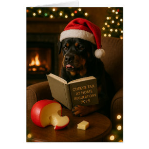 Rottweiler 'Käse-Steuer' Weihnachtskarte