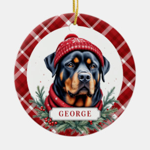 Rottweiler-Keramik-Kreisornament Keramik Ornament