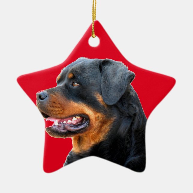 Rottweiler Keramik Ornament (Vorne)