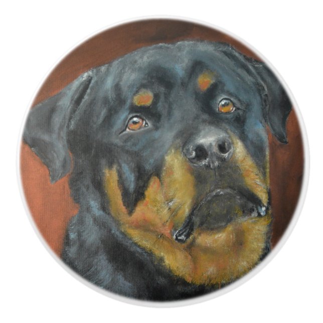 Rottweiler Keramikknauf (Vorderseite)