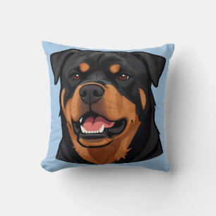Rottweiler Kopfporträt Kissen
