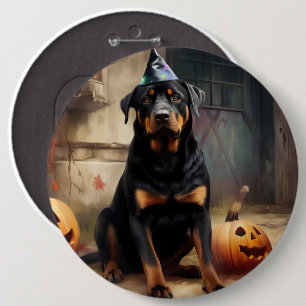 Rottweiler Kürbisse Halloween Gruselig Button