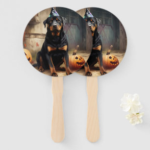 Rottweiler Kürbisse Halloween Gruselig Fächer
