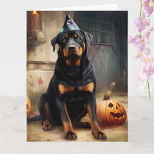 Rottweiler Kürbisse Halloween Gruselig Karte