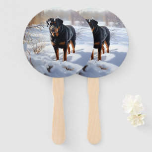 Rottweiler Lass es schneien Weihnachten Fächer