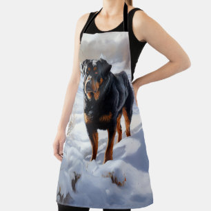 Rottweiler Lass es schneien Weihnachten Schürze
