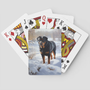 Rottweiler Lass es schneien Weihnachten Spielkarten
