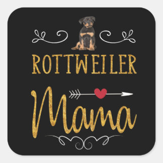 Rottweiler Liebe Mama Quadratischer Aufkleber
