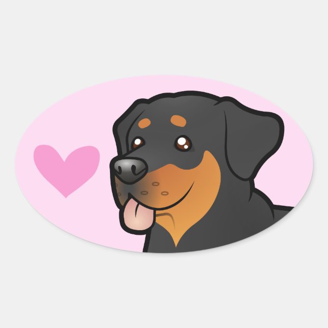 Rottweiler-Liebe Ovaler Aufkleber (Vorderseite)