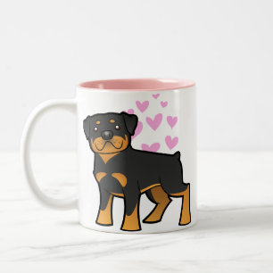 Rottweiler Liebe Zweifarbige Tasse