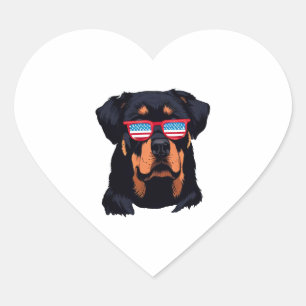 Rottweiler Liebespaare Herz-Aufkleber