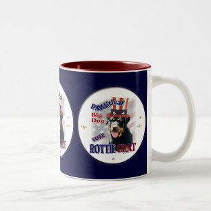 Rottweiler Liebespaare Zweifarbige Tasse