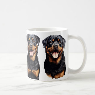 Rottweiler liebt Kaffeebecher Kaffeetasse