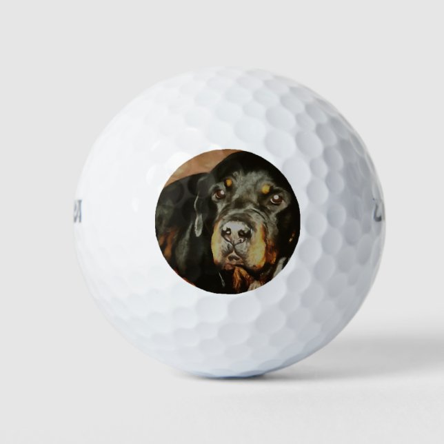 Rottweiler Lover Pet Portrait Golfball (Vorderseite)