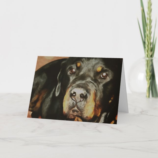 Rottweiler Lover Pet Portrait Karte (Vorderseite)