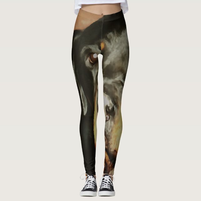 Rottweiler Lover Pet Portrait Leggings (Vorderseite)