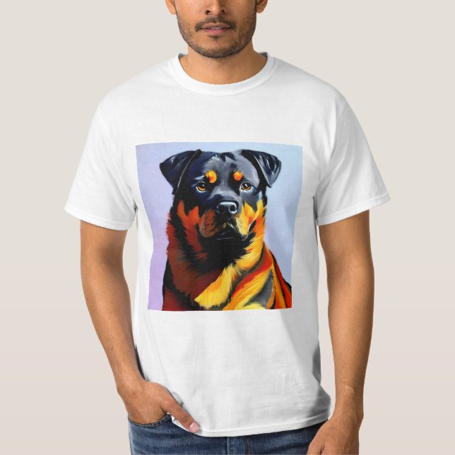 Rottweiler-Malerei T-Shirt (Vorderseite)