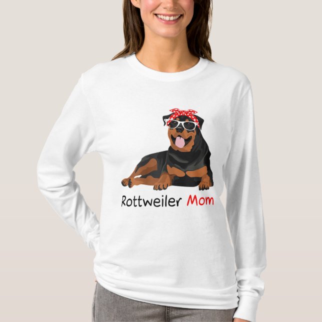 Rottweiler Mama Bandana Womens Rottweiler Dog T-Shirt (Vorderseite)