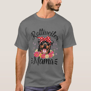 Rottweiler Mama Florals Niedlich Hunde Mama Mutter T-Shirt