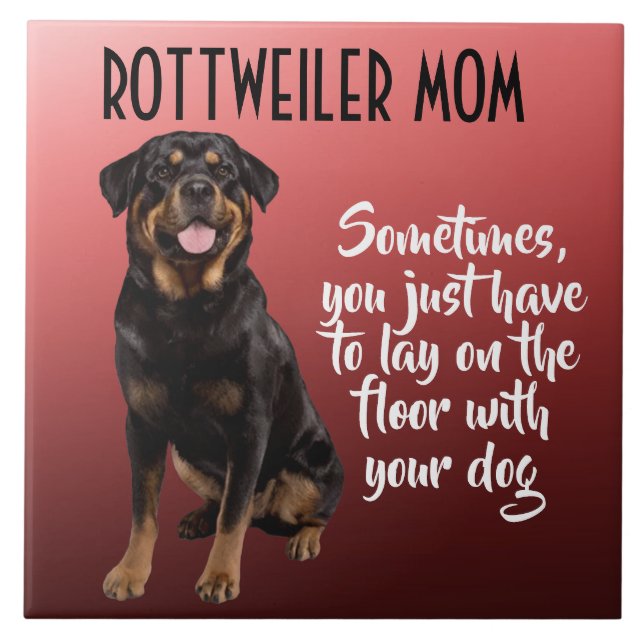 Rottweiler Mama Keramik Tile Fliese (Vorderseite)