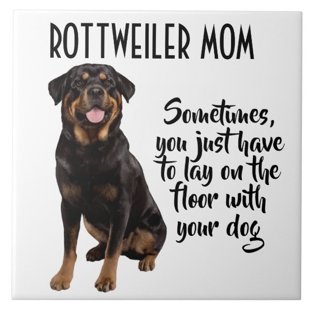 Rottweiler Mama Keramik Tile Fliese (Vorderseite)
