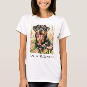 Rottweiler-Mama-T-Shirt – Wasserfarben-Hund-Gesche T-Shirt