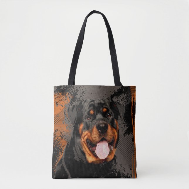 Rottweiler - Metzgerhund Digital Kunst Tasche (Vorderseite)