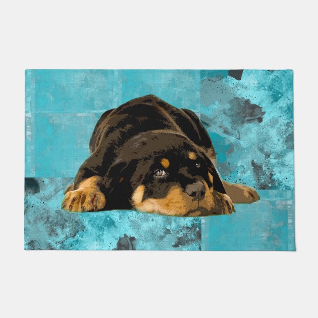 Rottweiler - Metzgerhund Welpe Fußmatte (Vorderseite)