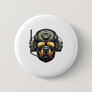 Rottweiler Militärdesign Button