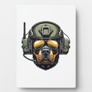 Rottweiler Militärdesign Fotoplatte