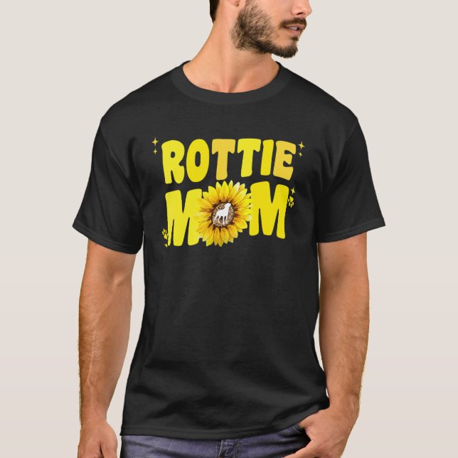 Rottweiler Mom For Women Sunflower Rottie Rott Dog T-Shirt (Vorderseite)