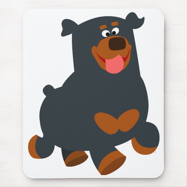 Rottweiler Mousepad, Cartoon für niedliches Gambol Mousepad (Vorne)