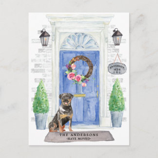 Rottweiler Moving Announction Postcard Postkarte